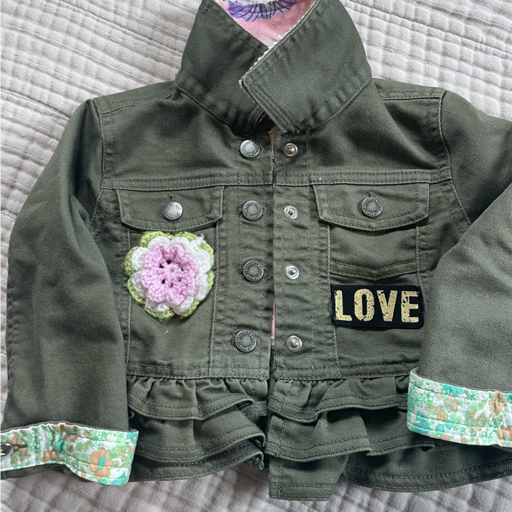 LA boutique hand customized olive jacket